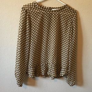 Loft gold patterned blouse